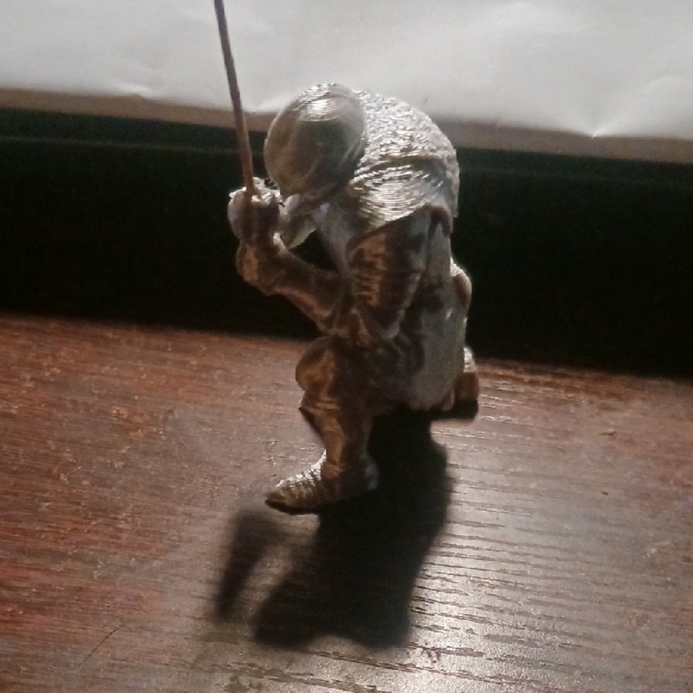 Knight in Armor Incense stick holder — Silver Tone. plastic.